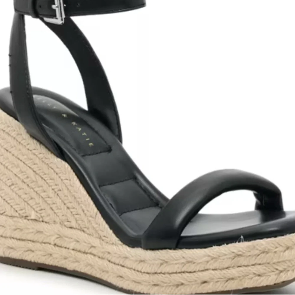 Kelly & Katie Black Espadrille Wedges